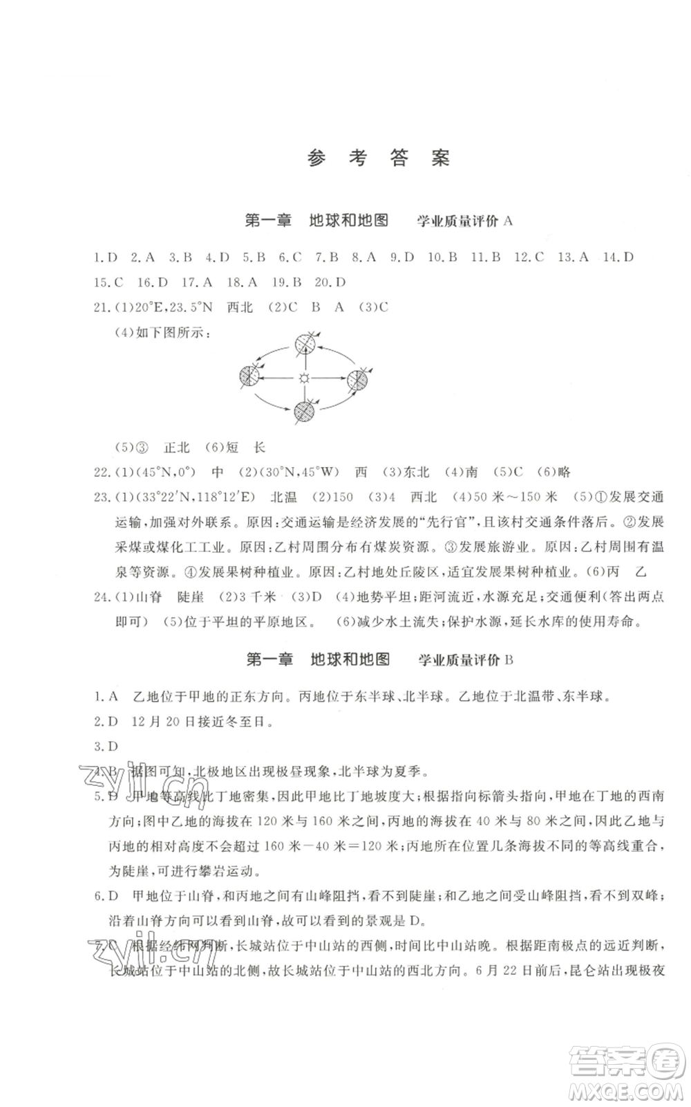 山東友誼出版社2022伴你學(xué)精練課堂分層作業(yè)七年級(jí)上冊(cè)地理人教版參考答案