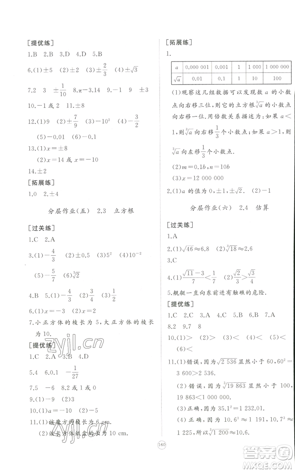 山東友誼出版社2022精練課堂分層作業(yè)八年級上冊數(shù)學(xué)人教版參考答案