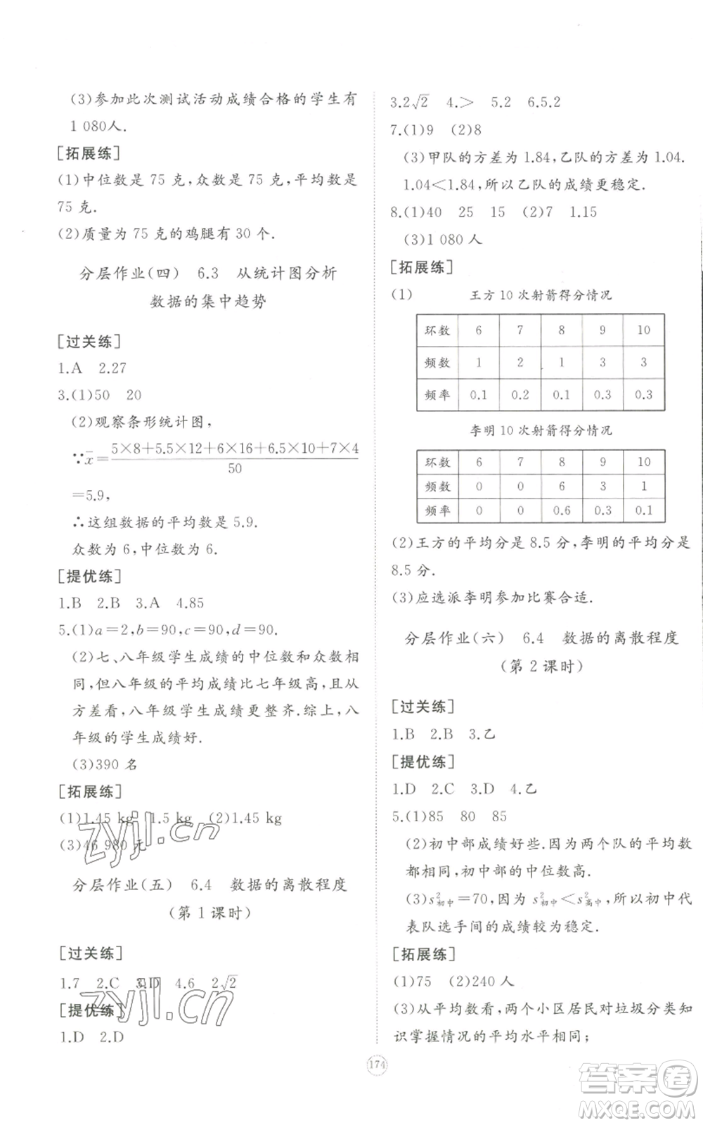 山東友誼出版社2022精練課堂分層作業(yè)八年級上冊數(shù)學(xué)人教版參考答案