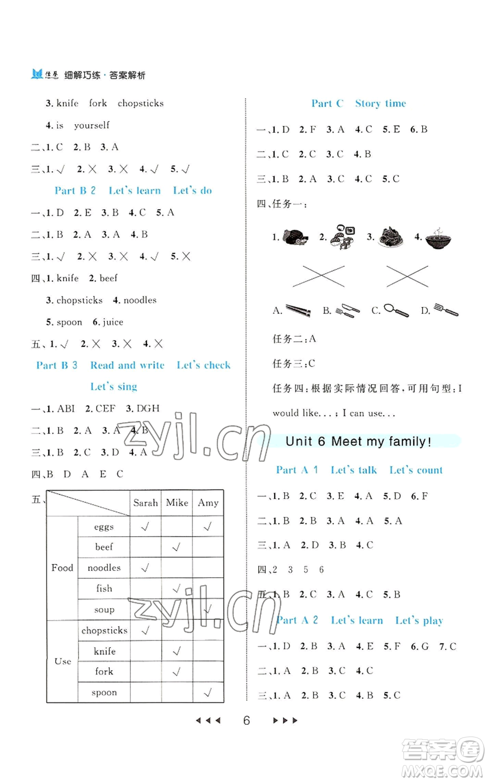 延邊大學(xué)出版社2022細(xì)解巧練四年級(jí)上冊(cè)英語(yǔ)人教版參考答案