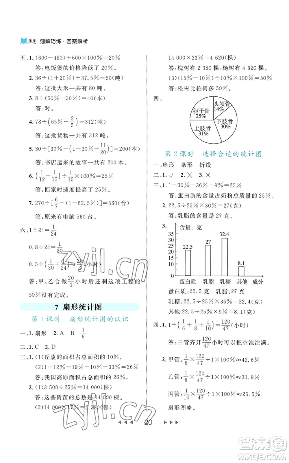 延邊大學出版社2022細解巧練六年級上冊數(shù)學人教版參考答案