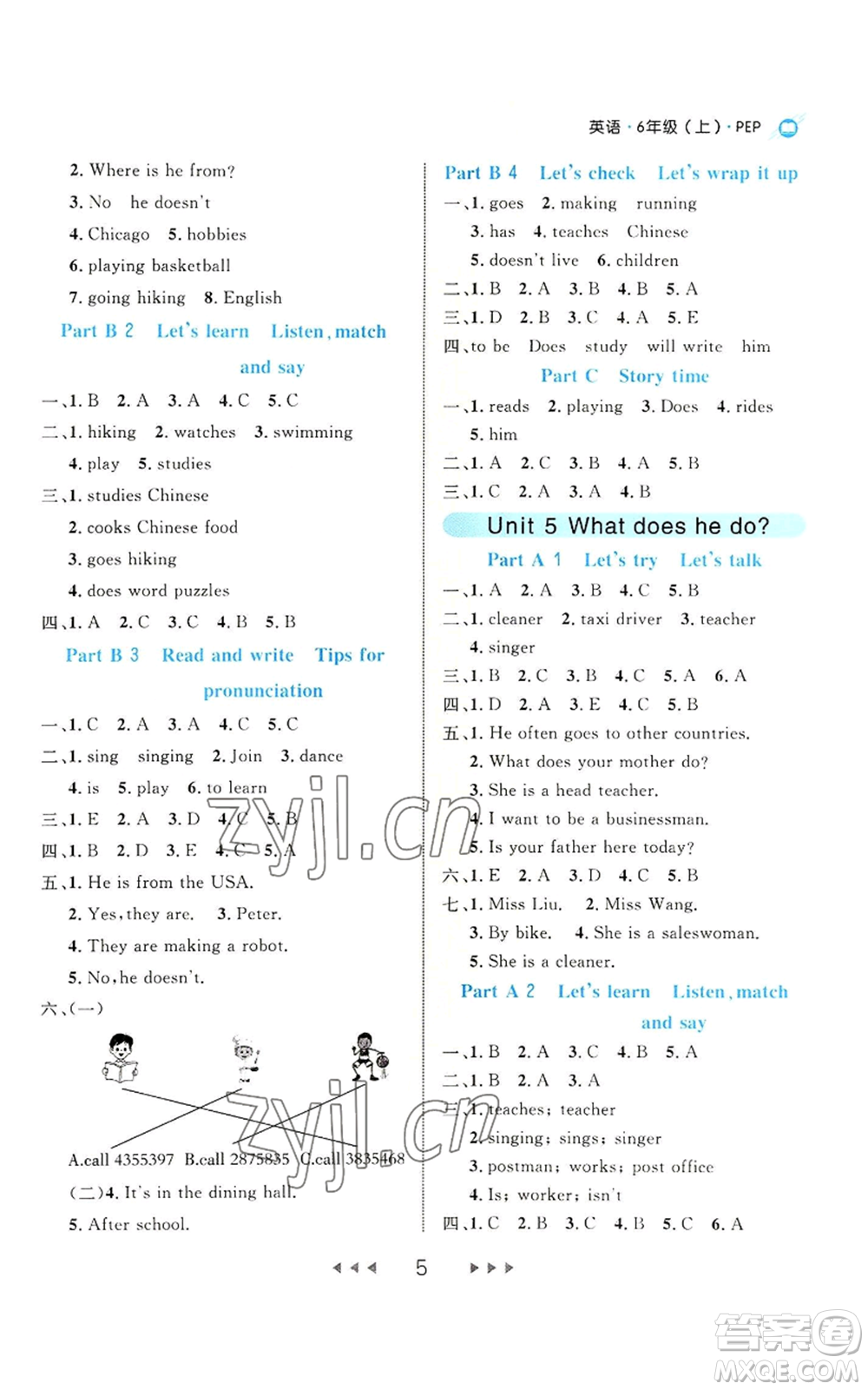 延邊大學(xué)出版社2022細解巧練六年級上冊英語人教版參考答案