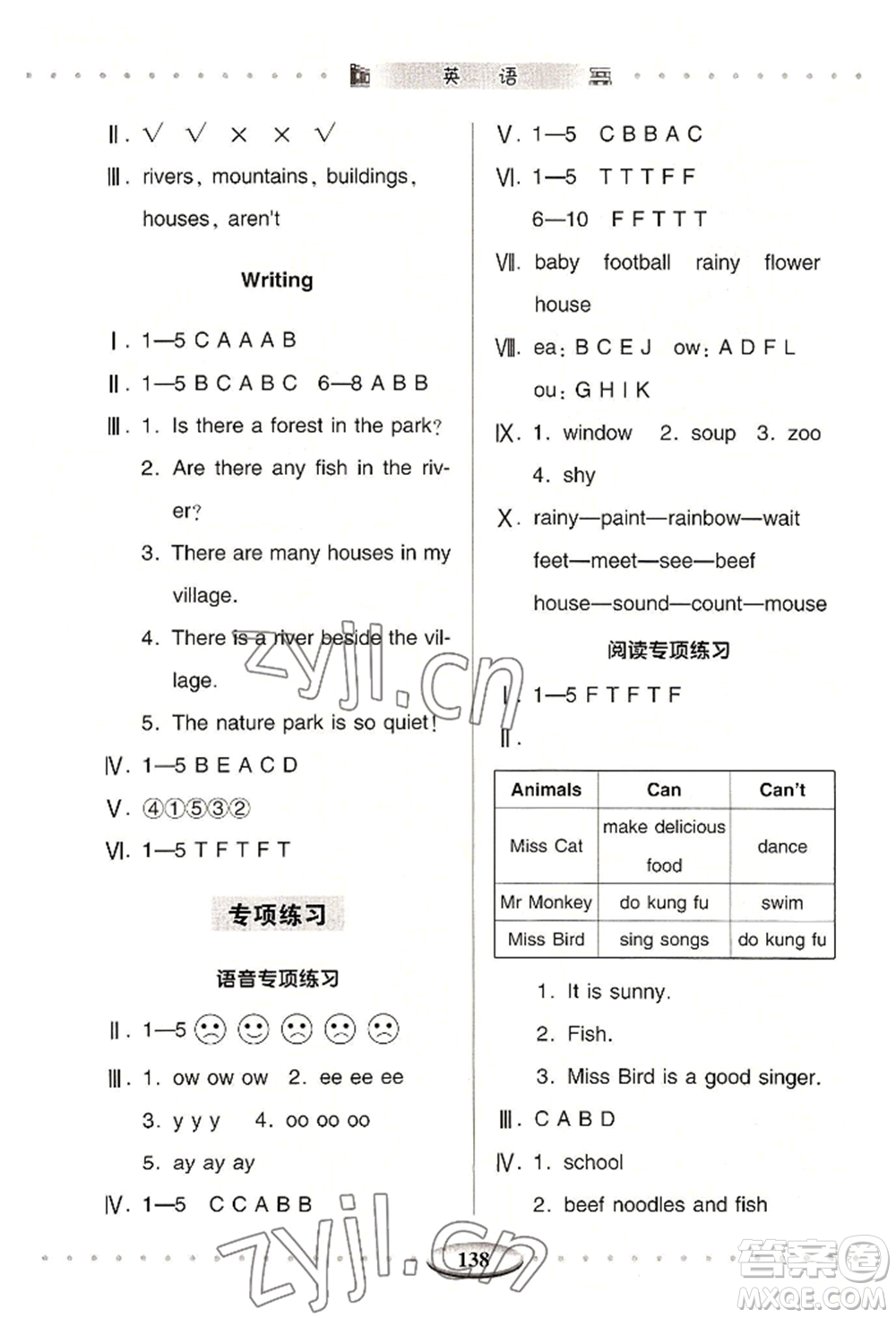 青島出版社2022智慧學(xué)習(xí)五年級上冊英語通用版參考答案