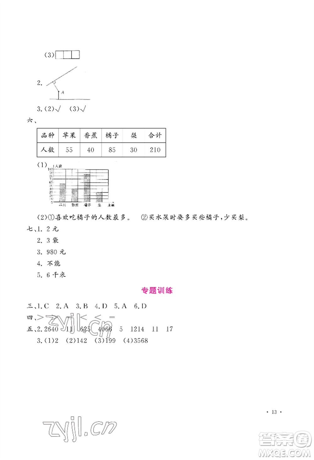 河南大學(xué)出版社2022新課程練習(xí)冊(cè)四年級(jí)上冊(cè)數(shù)學(xué)蘇教版參考答案