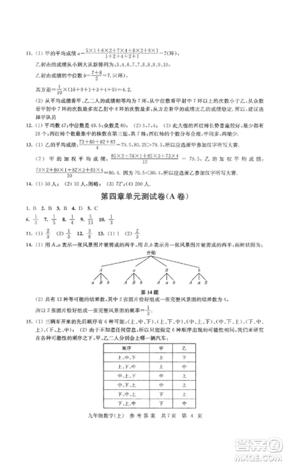 南京出版社2022伴你學單元達標測試卷九年級數學上冊蘇科版參考答案