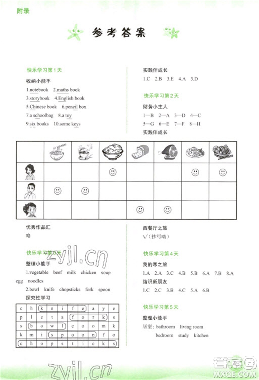 廣西師范大學(xué)出版社2023快樂(lè)寒假四年級(jí)英語(yǔ)通用版參考答案