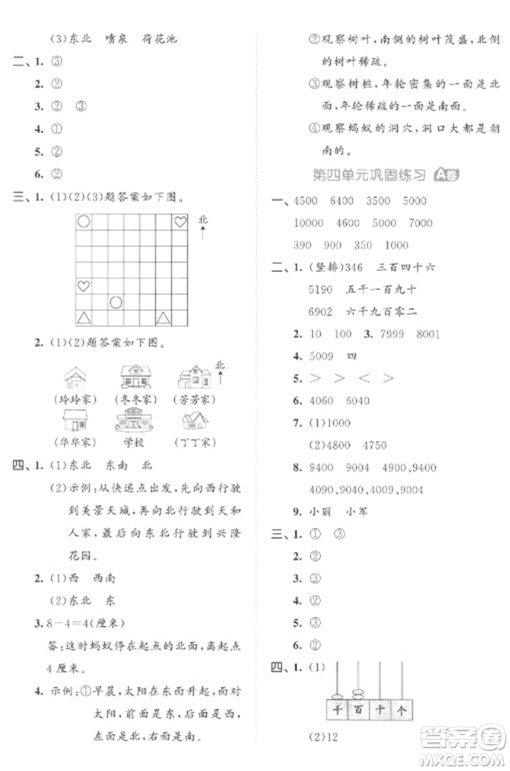 西安出版社2023春季53全優(yōu)卷二年級(jí)下冊(cè)數(shù)學(xué)蘇教版參考答案