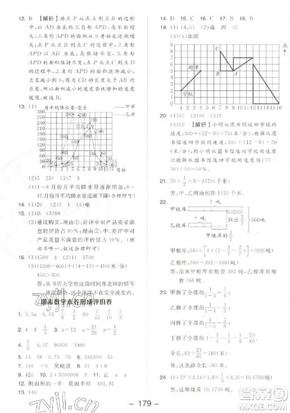 開明出版社2023全品學練考六年級下冊數(shù)學蘇教版參考答案