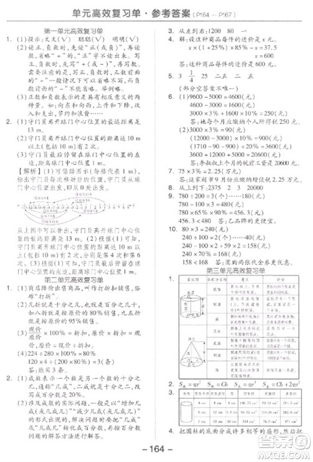 開(kāi)明出版社2023全品學(xué)練考六年級(jí)下冊(cè)數(shù)學(xué)人教版參考答案