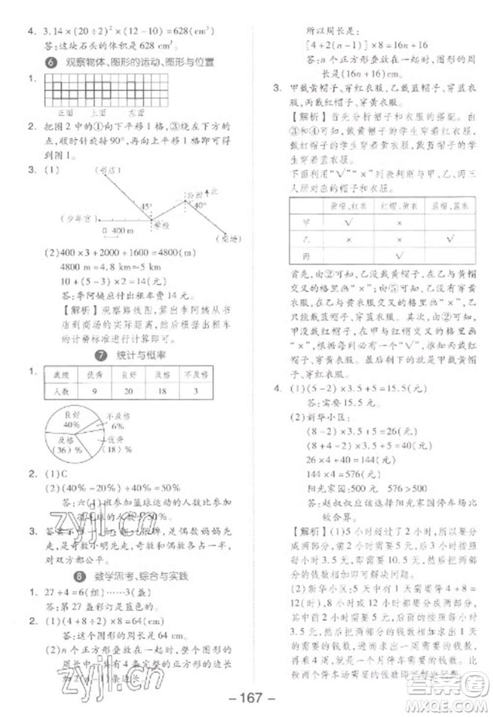 開(kāi)明出版社2023全品學(xué)練考六年級(jí)下冊(cè)數(shù)學(xué)人教版參考答案