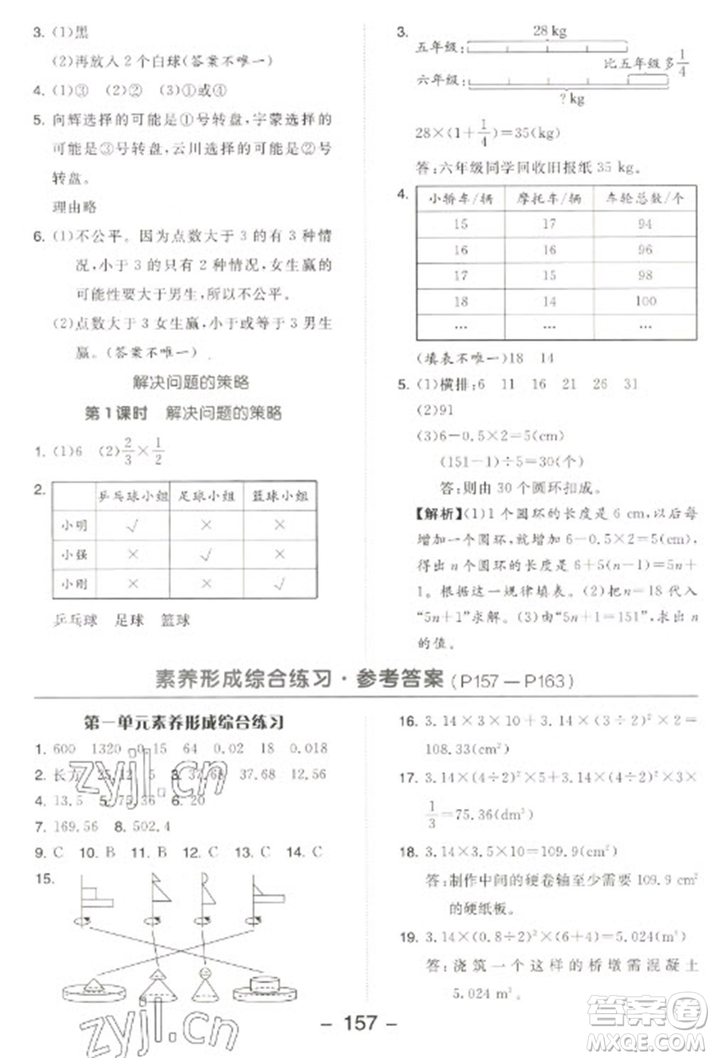 開(kāi)明出版社2023全品學(xué)練考六年級(jí)下冊(cè)數(shù)學(xué)北師大版參考答案