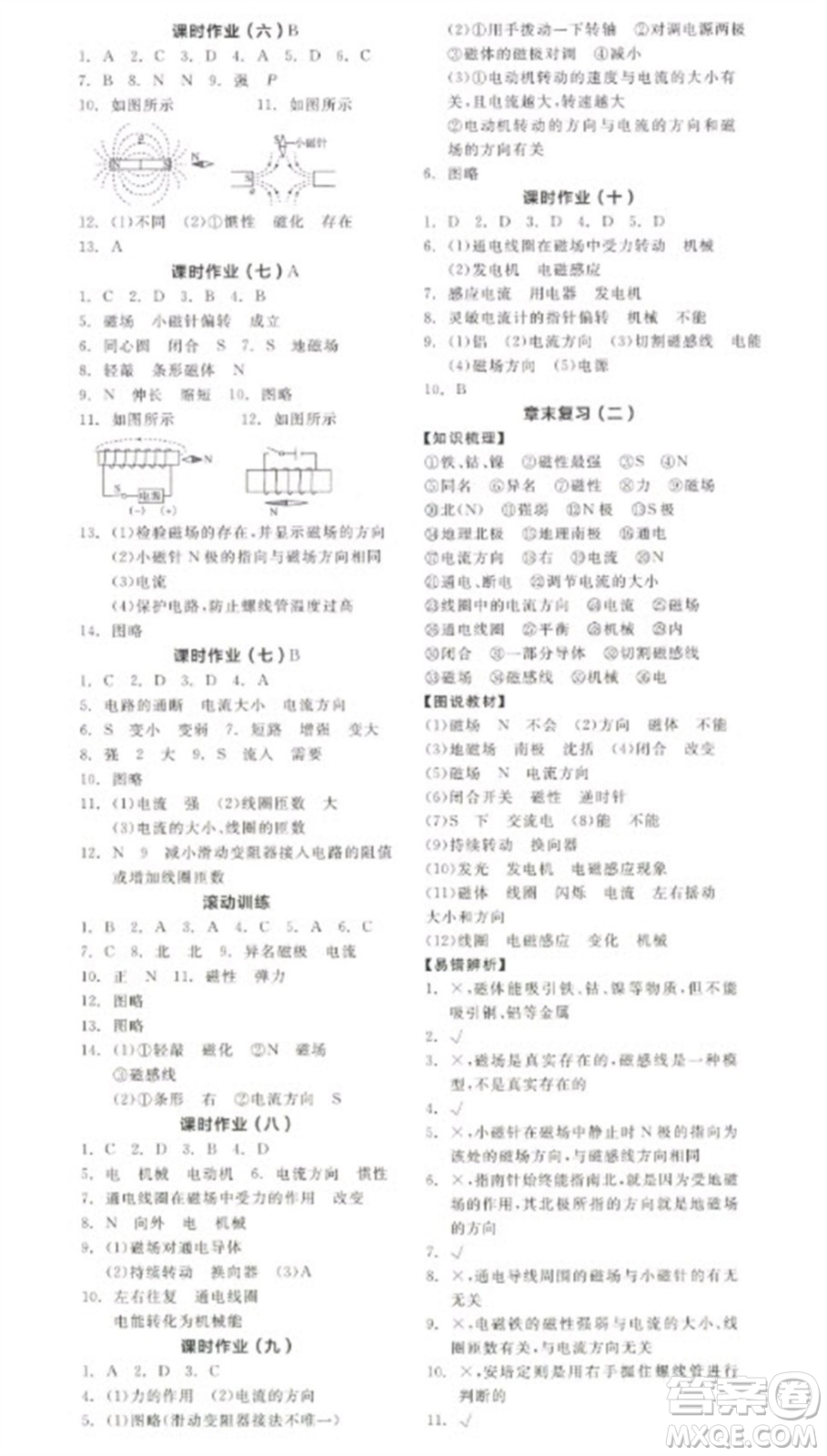 天津人民出版社2023全品學(xué)練考九年級(jí)下冊(cè)物理蘇科版參考答案