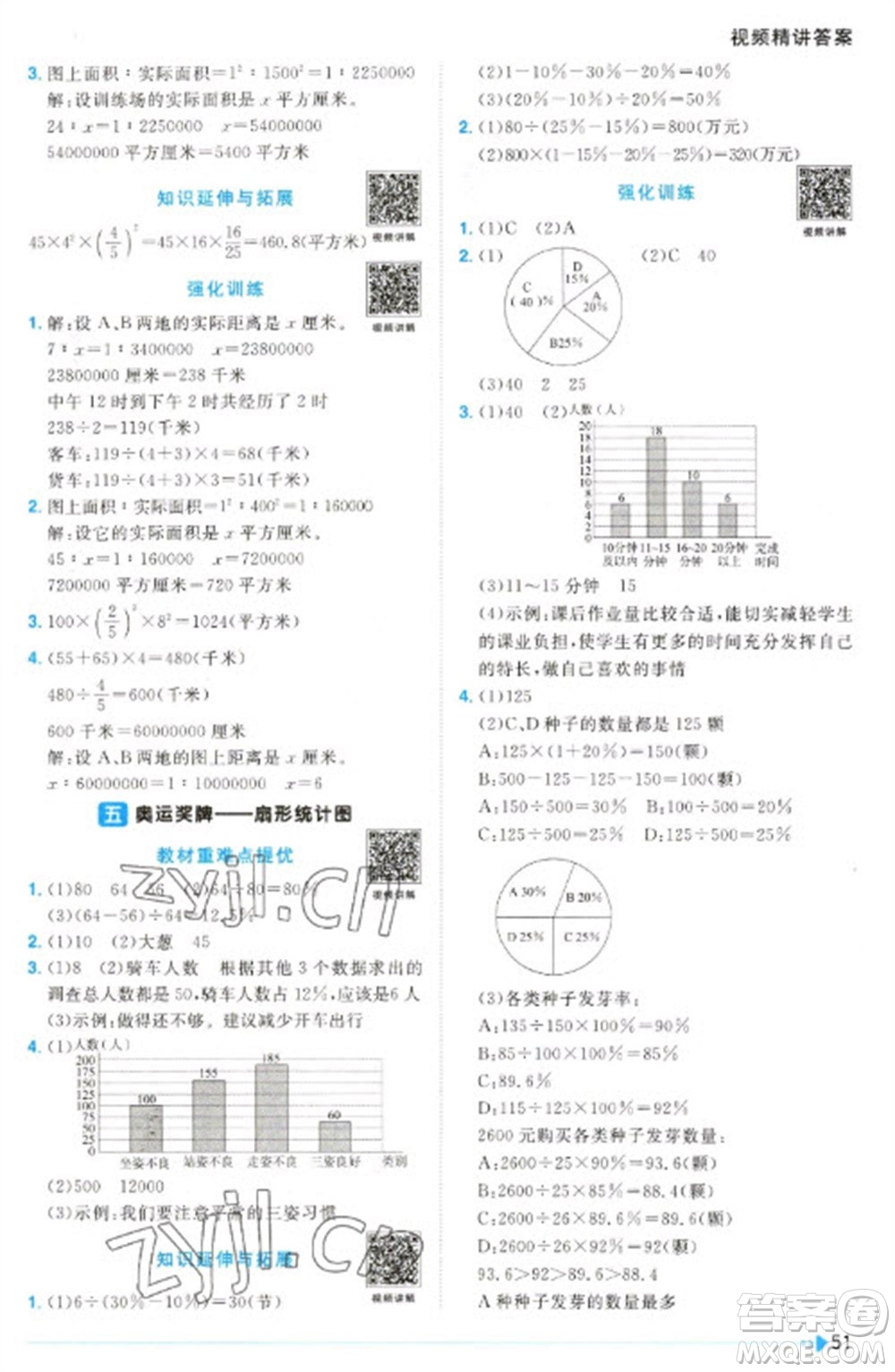 江西教育出版社2023陽光同學(xué)課時(shí)優(yōu)化作業(yè)六年級(jí)數(shù)學(xué)下冊(cè)青島版參考答案