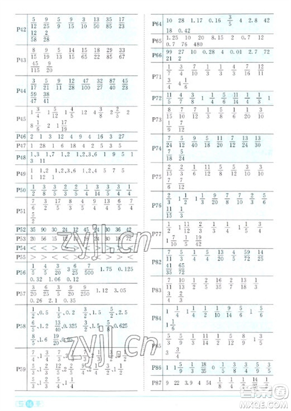 江西教育出版社2023陽(yáng)光同學(xué)課時(shí)優(yōu)化作業(yè)五年級(jí)數(shù)學(xué)下冊(cè)人教版參考答案