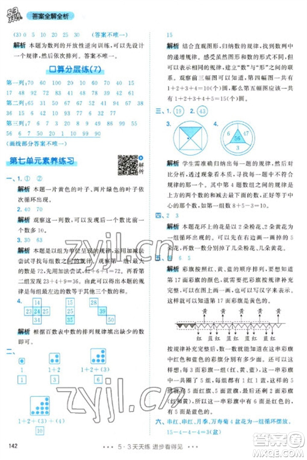 教育科學(xué)出版社2023春季53天天練一年級(jí)數(shù)學(xué)下冊(cè)人教版參考答案