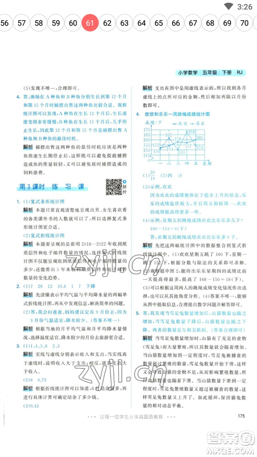 教育科學(xué)出版社2023春季53天天練五年級(jí)數(shù)學(xué)下冊(cè)人教版參考答案