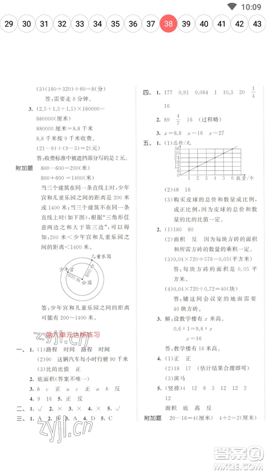 教育科學(xué)出版社2023春季53天天練六年級(jí)數(shù)學(xué)下冊(cè)蘇教版參考答案