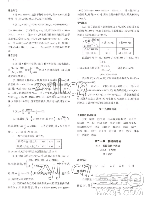 大象出版社2023初中同步練習(xí)冊(cè)八年級(jí)下冊(cè)數(shù)學(xué)人教版答案