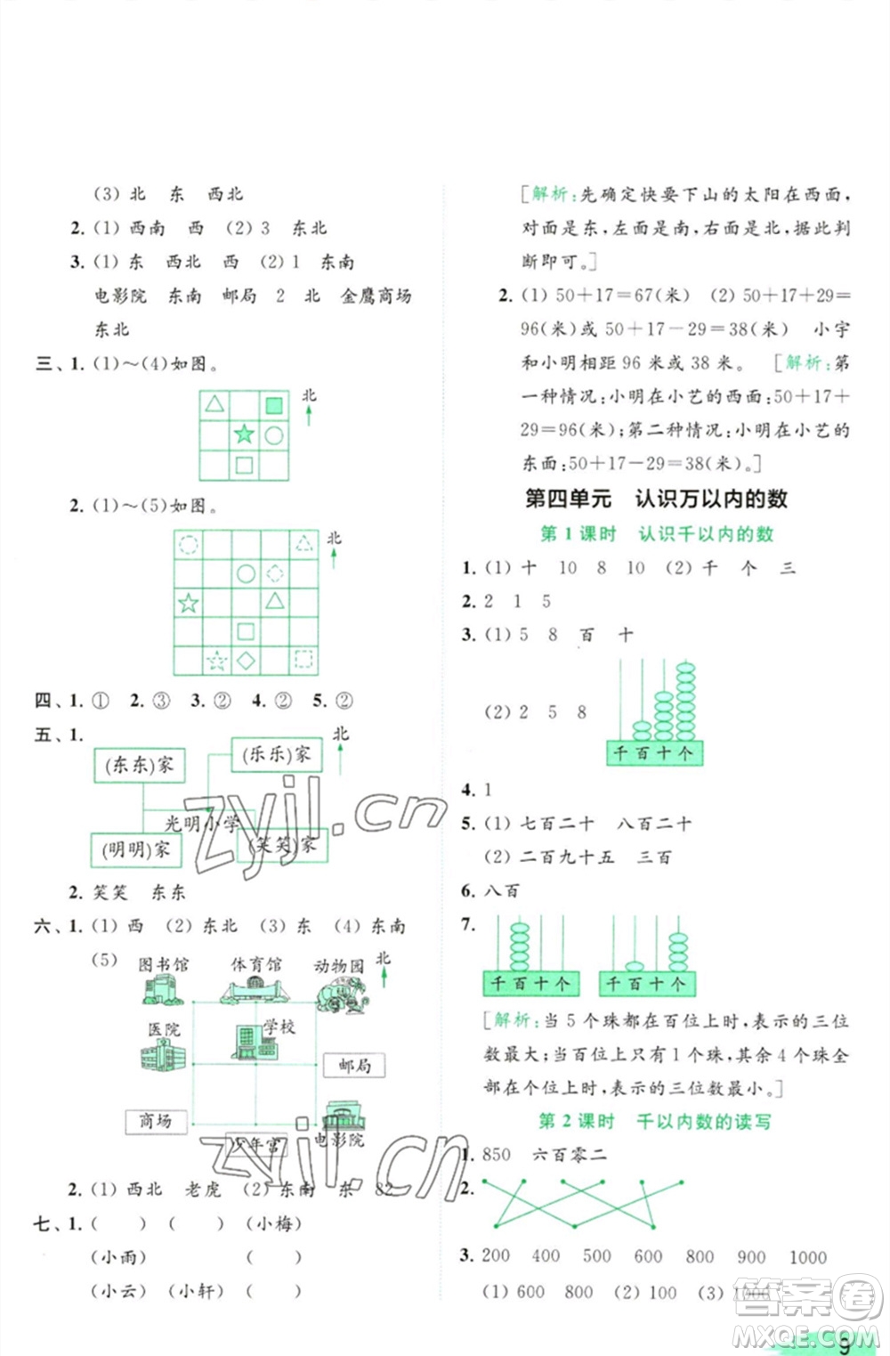 北京教育出版社2023亮點(diǎn)給力提優(yōu)班多維互動(dòng)空間二年級(jí)數(shù)學(xué)下冊(cè)蘇教版參考答案