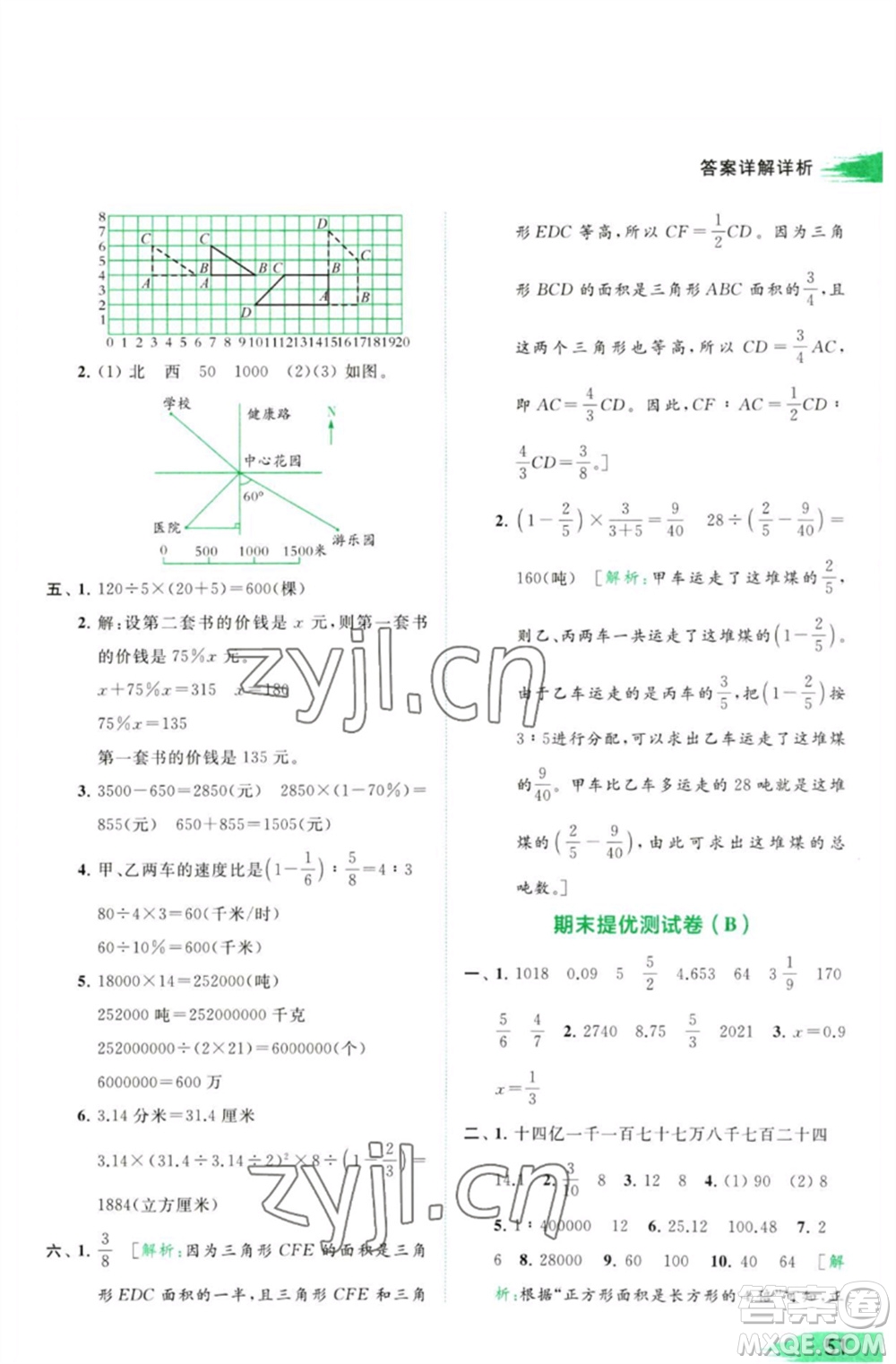 北京教育出版社2023亮點(diǎn)給力提優(yōu)班多維互動(dòng)空間六年級(jí)數(shù)學(xué)下冊(cè)蘇教版參考答案