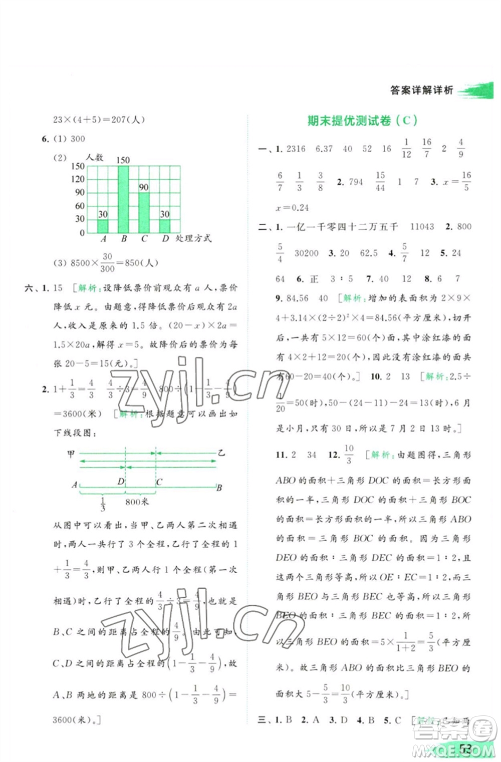 北京教育出版社2023亮點(diǎn)給力提優(yōu)班多維互動(dòng)空間六年級(jí)數(shù)學(xué)下冊(cè)蘇教版參考答案