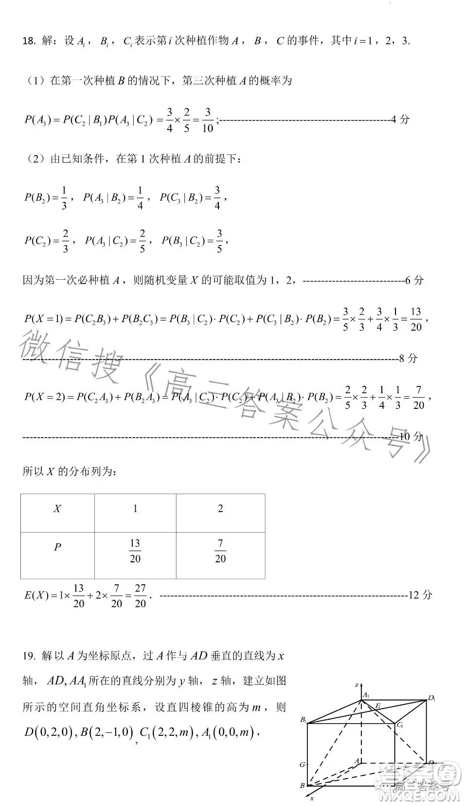 2023年菏澤高三一模數(shù)學(xué)試卷答案