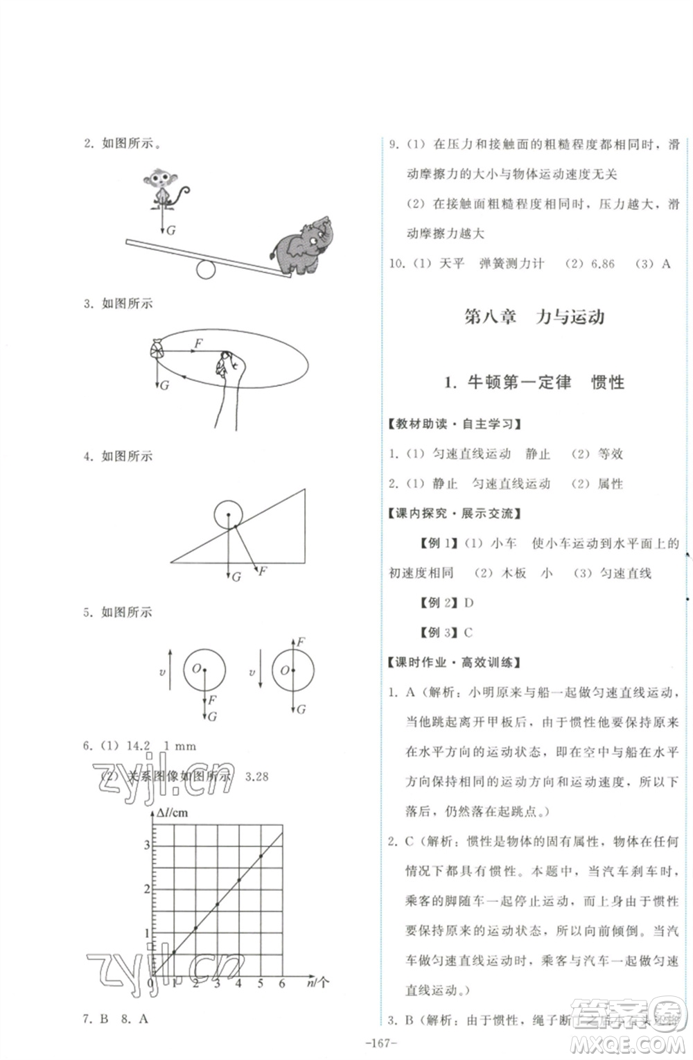 教育科學(xué)出版社2023能力培養(yǎng)與測(cè)試八年級(jí)物理下冊(cè)教科版參考答案