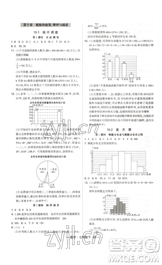 河海大學(xué)出版社2023經(jīng)綸學(xué)典課時作業(yè)七年級下冊數(shù)學(xué)人教版答案