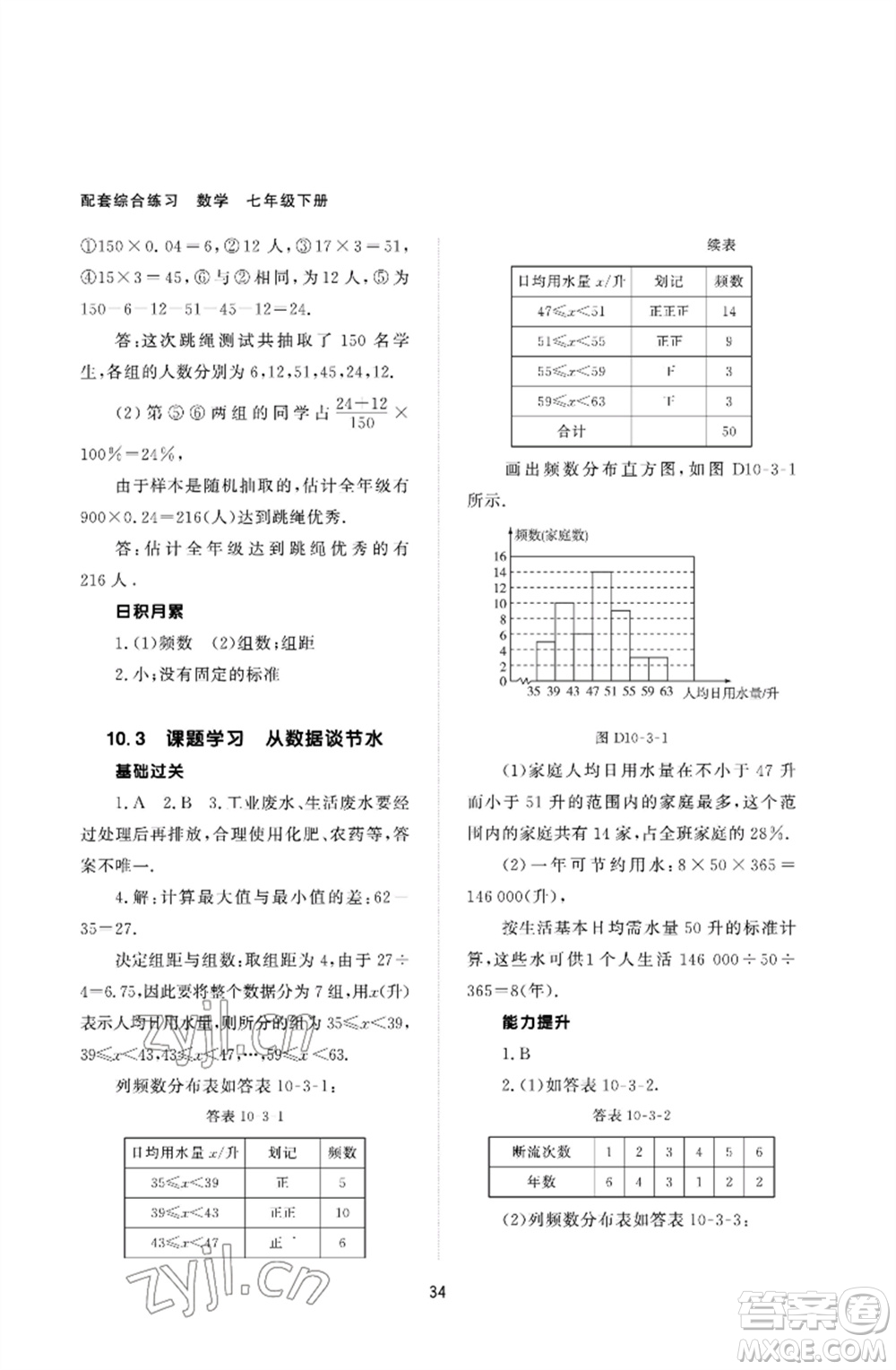 北京師范大學(xué)出版社2023數(shù)學(xué)配套綜合練習(xí)七年級(jí)下冊(cè)人教版參考答案