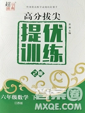 江蘇人民出版社2023高分拔尖提優(yōu)訓(xùn)練六年級(jí)下冊(cè)數(shù)學(xué)蘇教版江蘇專版參考答案