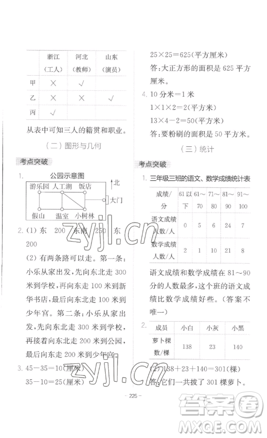 陜西師范大學(xué)出版總社有限公司2023全易通小學(xué)數(shù)學(xué)三年級下冊冀教版答案