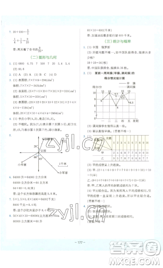 四川民族出版社2023全易通小學(xué)數(shù)學(xué)五年級(jí)下冊(cè)青島版答案