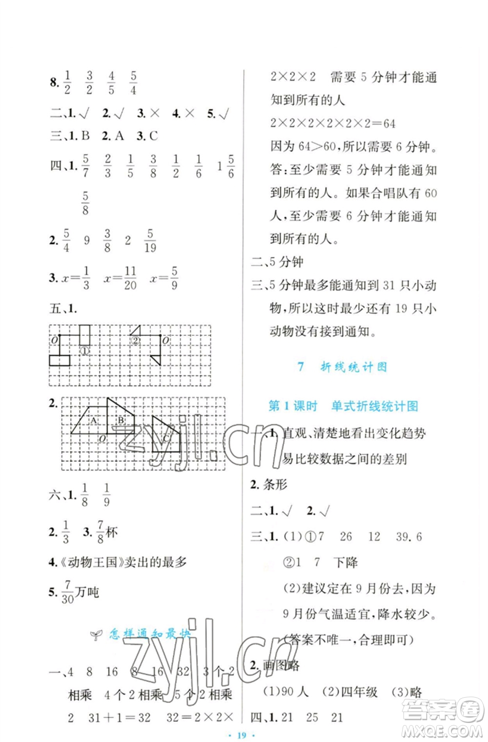 人民教育出版社2023小學(xué)同步測控優(yōu)化設(shè)計五年級數(shù)學(xué)下冊人教版增強(qiáng)版參考答案