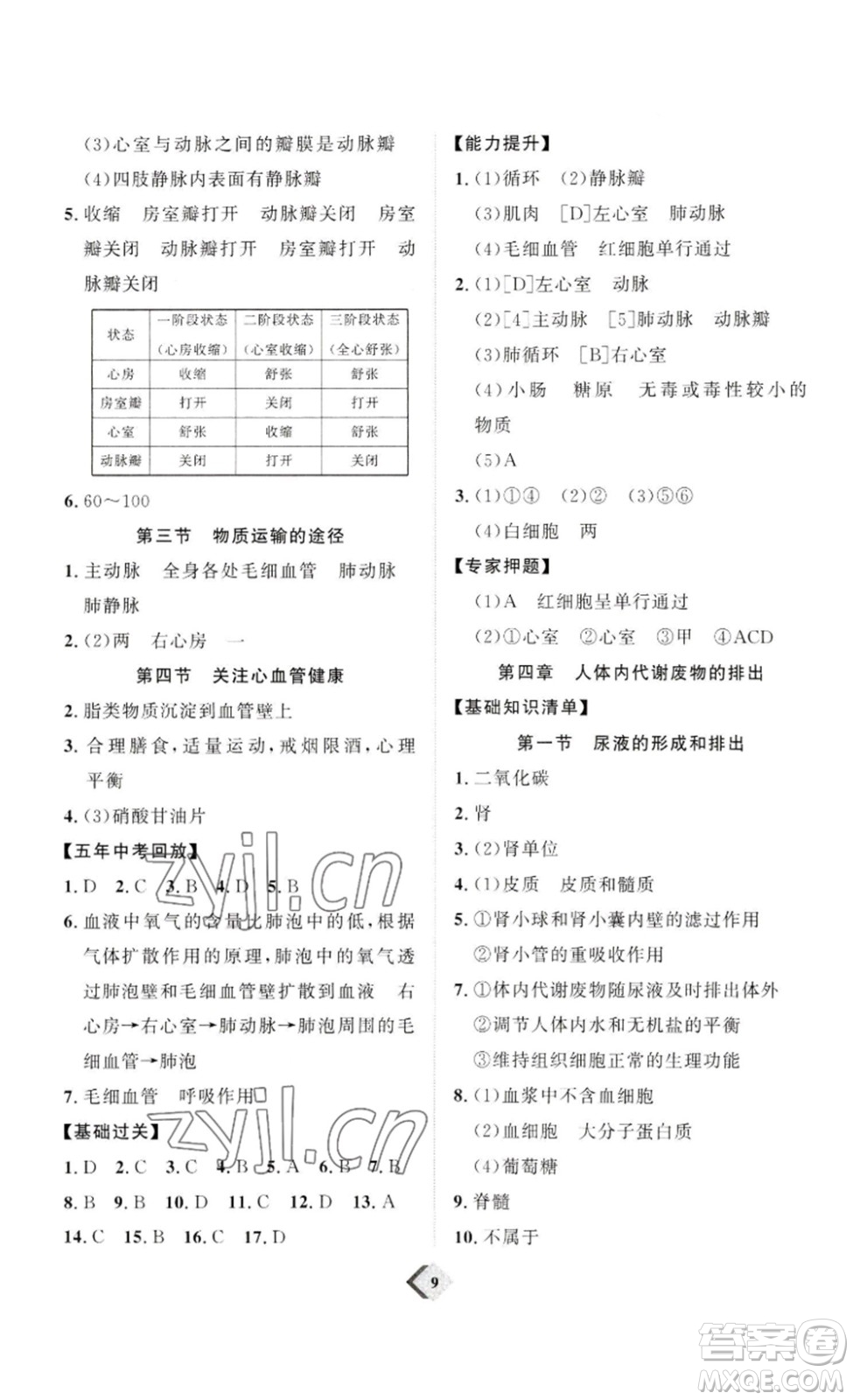 延邊教育出版社2023最新版優(yōu)+學(xué)案贏在中考生物講練版濰坊專用版答案