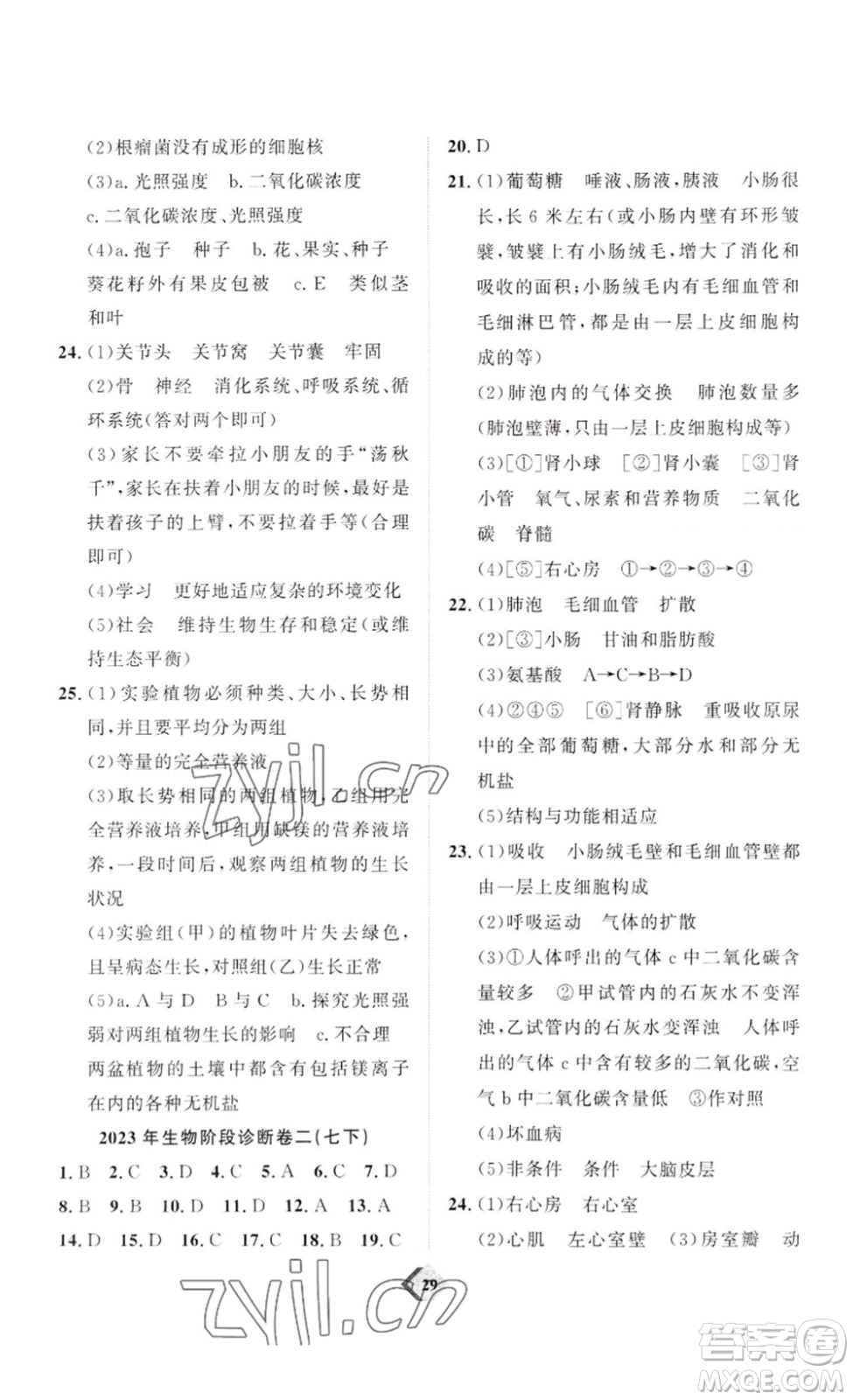 延邊教育出版社2023最新版優(yōu)+學(xué)案贏在中考生物講練版濰坊專用版答案