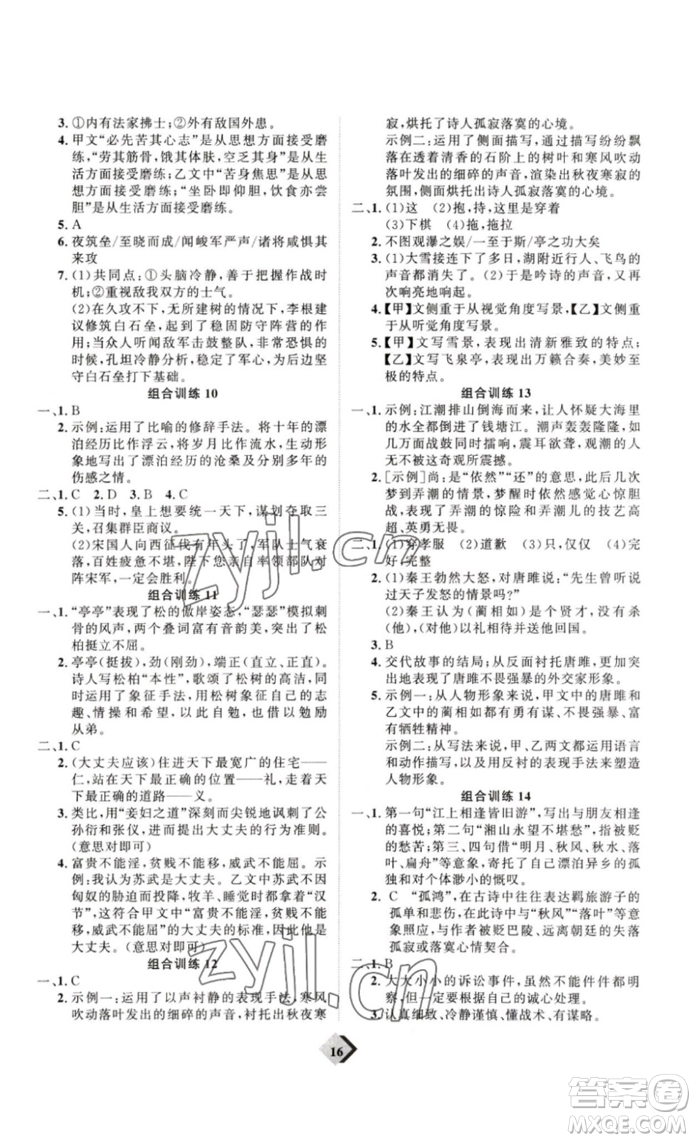 延邊教育出版社2023最新版優(yōu)+學(xué)案贏在中考語(yǔ)文答案