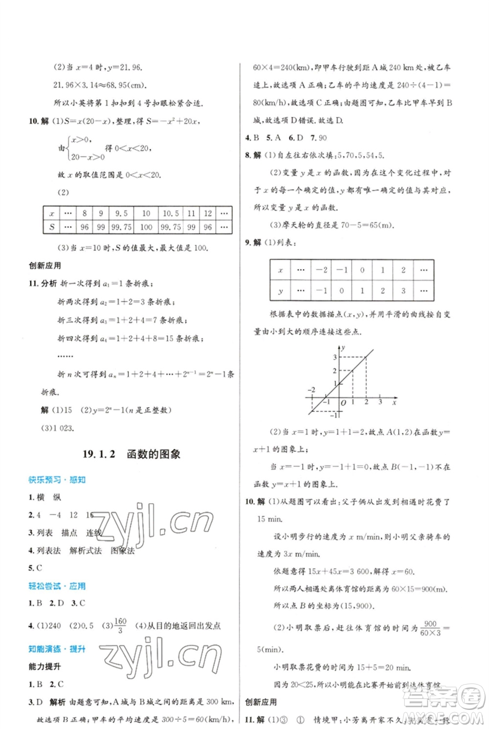 人民教育出版社2023初中同步測(cè)控優(yōu)化設(shè)計(jì)八年級(jí)數(shù)學(xué)下冊(cè)人教版福建專版參考答案