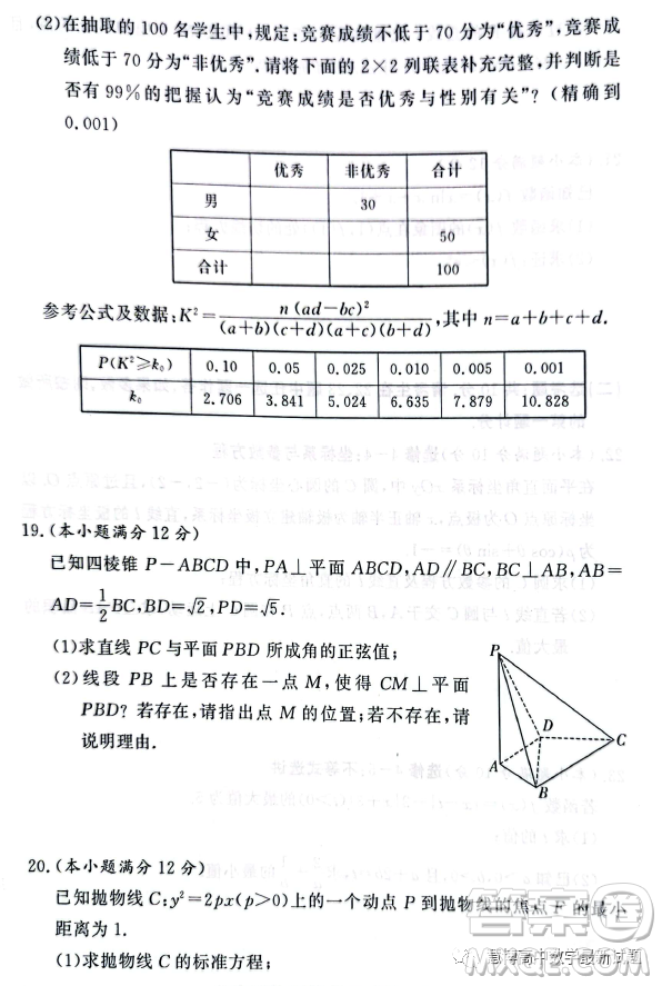 湘豫名校聯(lián)考2023年3月高三第一次模擬考試數(shù)學(xué)理科試卷答案