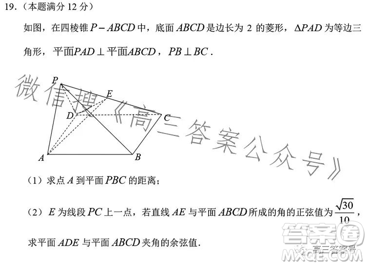 2023年哈三中高三學(xué)年第一次高考模擬考試數(shù)學(xué)試卷答案