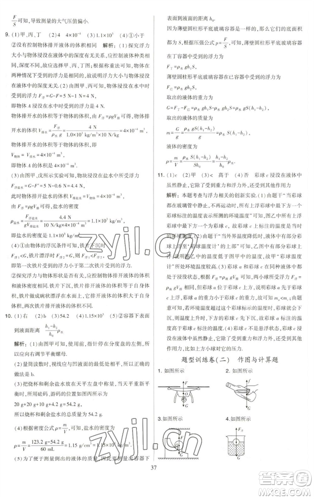 河海大學(xué)出版社2023學(xué)霸提優(yōu)大試卷八年級物理下冊蘇科版參考答案