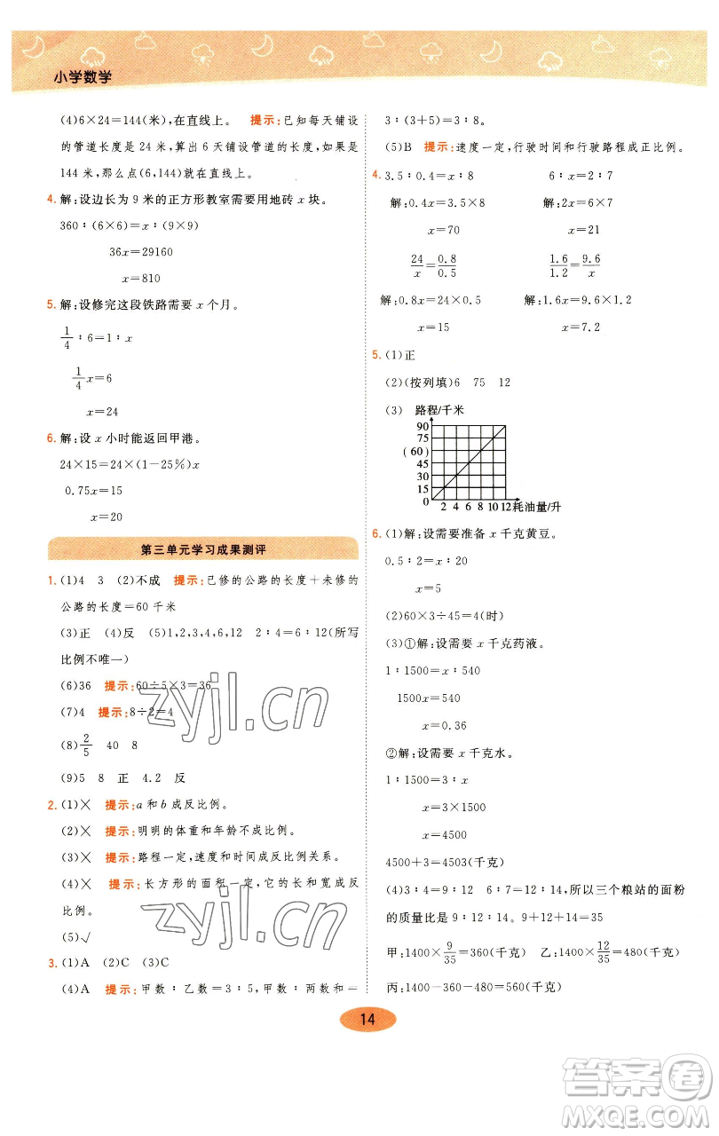 陜西師范大學(xué)出版總社有限公司2023黃岡同步練一日一練六年級數(shù)學(xué)下冊青島版參考答案