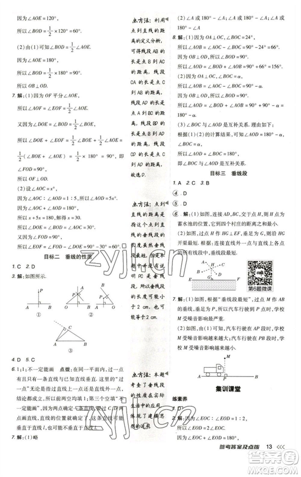 陜西人民教育出版社2023綜合應(yīng)用創(chuàng)新題典中點(diǎn)七年級(jí)數(shù)學(xué)下冊(cè)北師大版參考答案