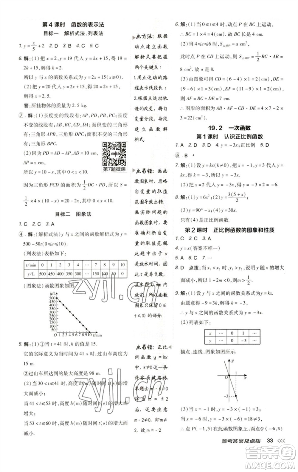 陜西人民教育出版社2023綜合應(yīng)用創(chuàng)新題典中點(diǎn)八年級(jí)數(shù)學(xué)下冊(cè)人教版參考答案