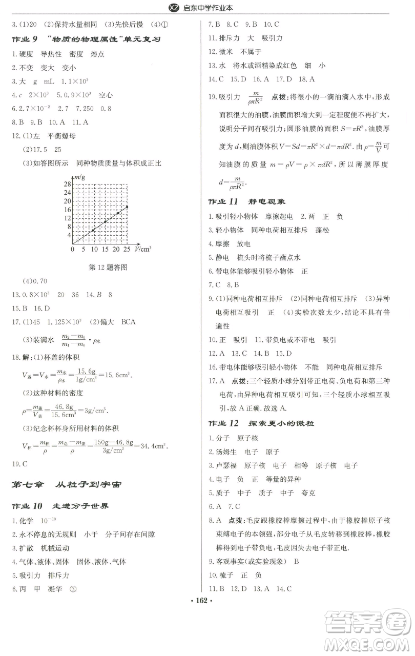 龍門書局2023啟東中學(xué)作業(yè)本八年級下冊物理蘇科版徐州專版參考答案