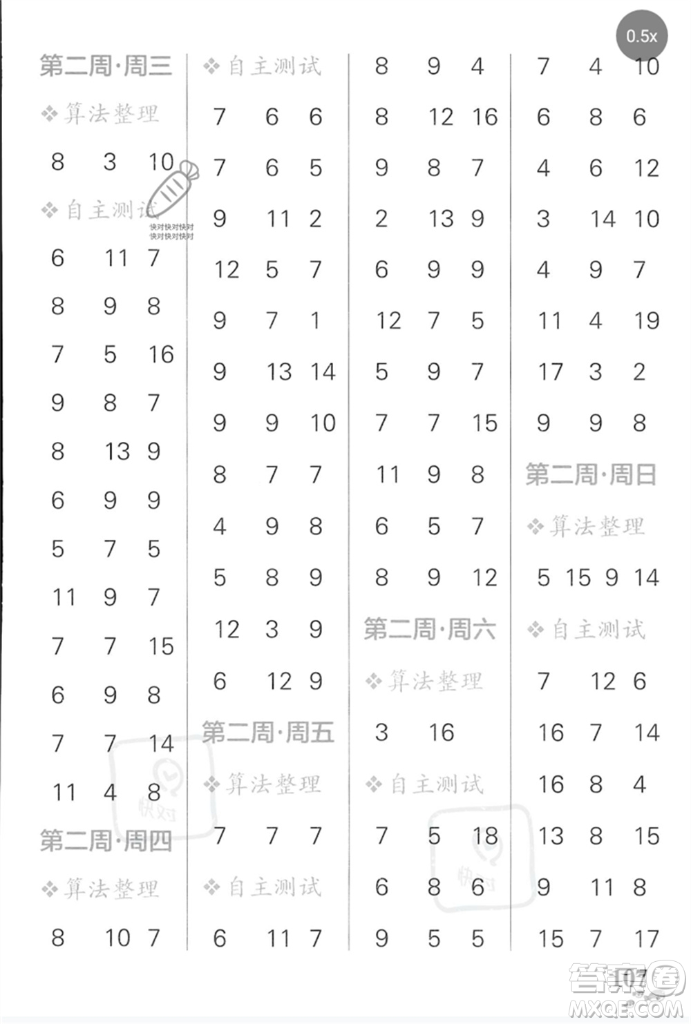 遼寧教育出版社2023小學(xué)學(xué)霸天天計(jì)算一年級數(shù)學(xué)下冊蘇教版河南專版參考答案