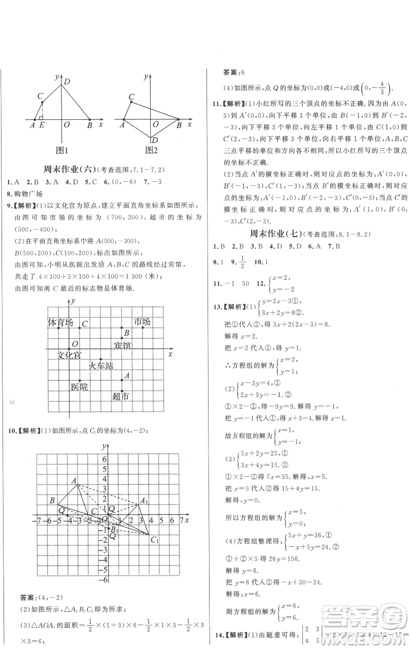 延邊大學(xué)出版社2023世紀(jì)金榜百練百勝七年級下冊數(shù)學(xué)人教版參考答案