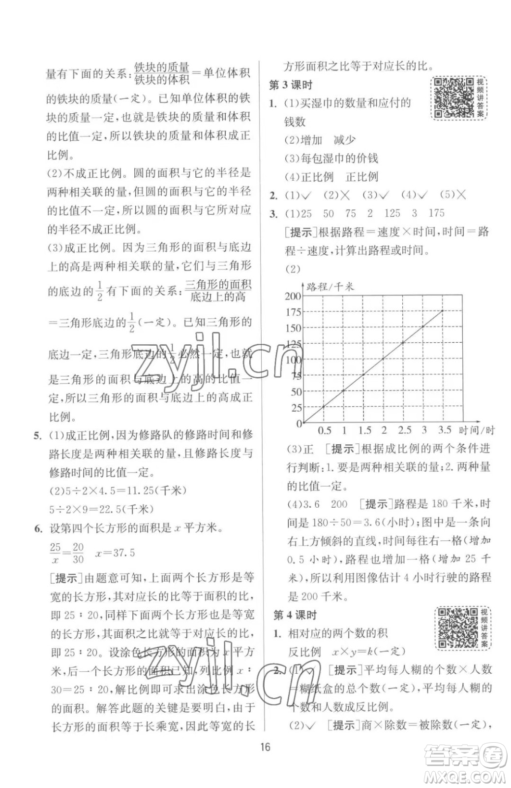 江蘇人民出版社2023春季1課3練單元達(dá)標(biāo)測(cè)試六年級(jí)下冊(cè)數(shù)學(xué)蘇科版參考答案