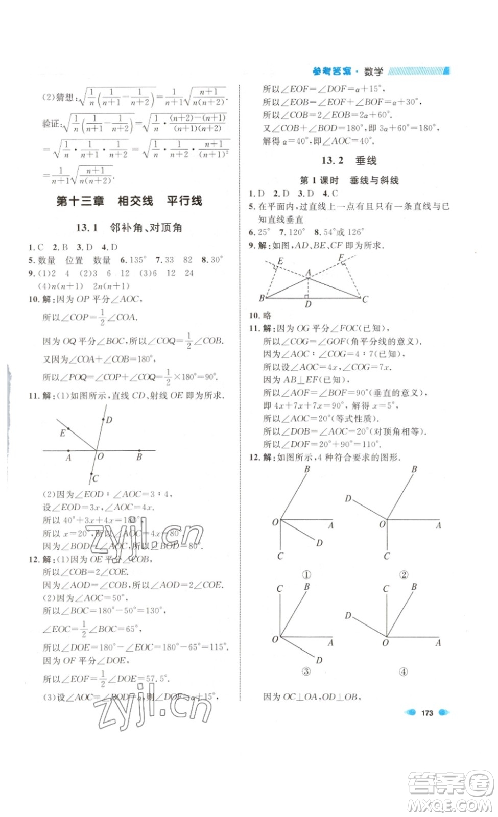 天津人民出版社2023上海作業(yè)數(shù)學(xué)七年級(jí)下冊(cè)滬教版答案