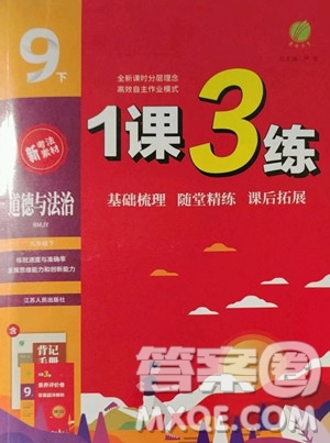 江蘇人民出版社2023春季1課3練單元達標測試九年級下冊道德與法治人教版參考答案