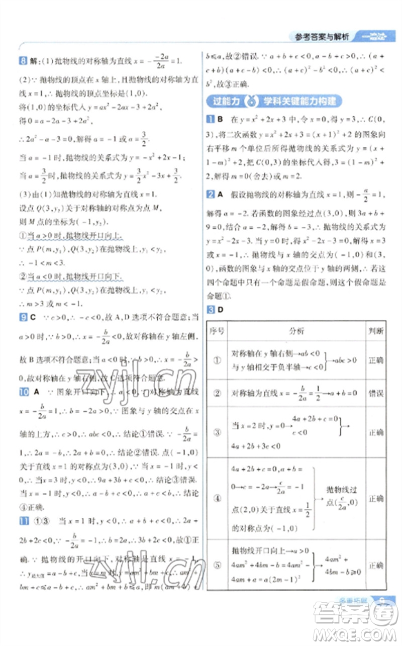 南京師范大學(xué)出版社2023一遍過(guò)九年級(jí)數(shù)學(xué)下冊(cè)華東師大版參考答案